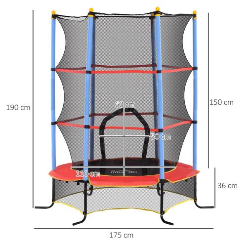 HOMCOM Kids Trampoline with Safety Enclosure – Fun and Secure Bouncing!