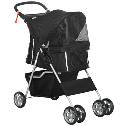 Deluxe Foldable Pet Stroller – Comfort & Style for Dogs and Cats on the Go!
