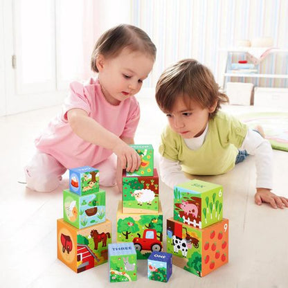 Colorful SOKA Farm Stacking Cubes – Build, Nest & Learn!