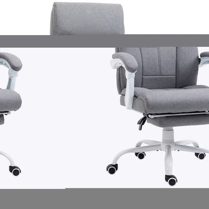 Vinsetto Grey Fabric Office Chair with Armrest, Footrest, and Wheels